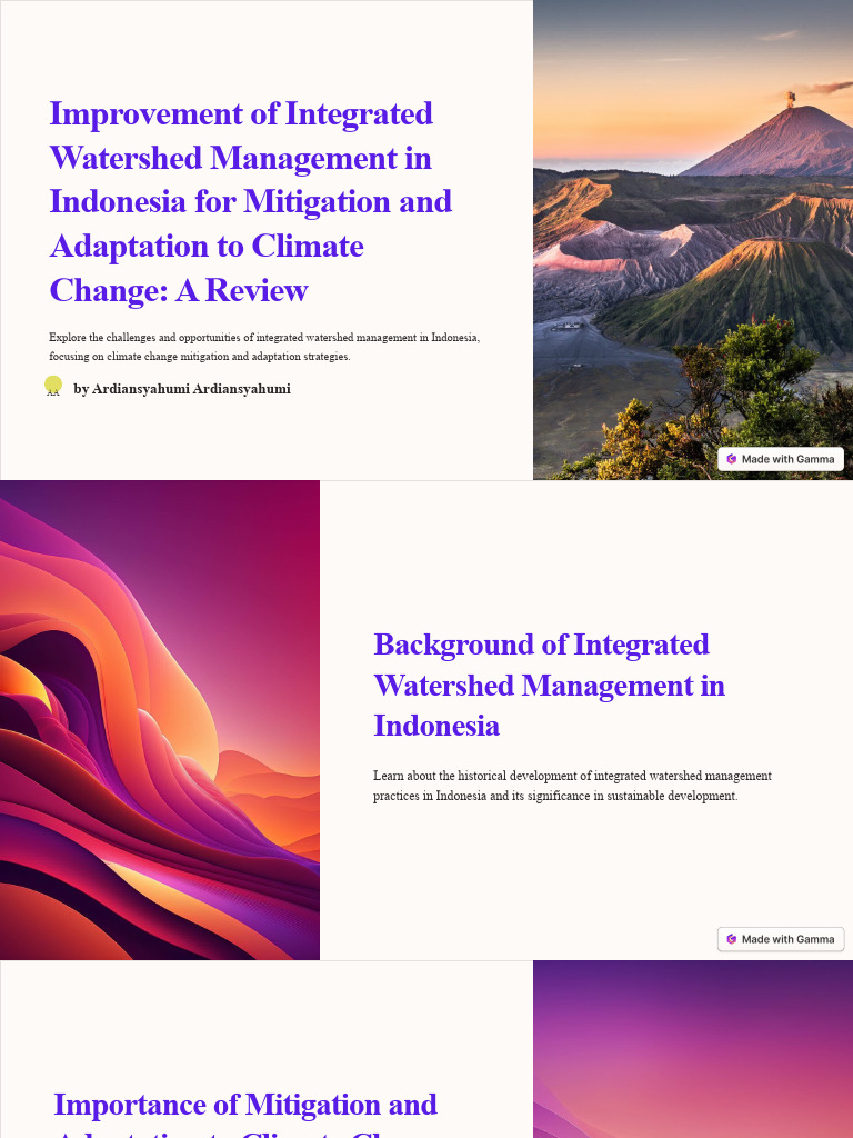 Improvement Of Integrated Watershed Management In Indonesia For