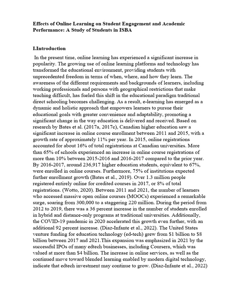Online Learning's Impact on Student Engagement | PDF | Educational ...