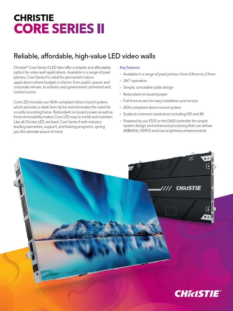 Christie Core Series II Led Datasheet | PDF