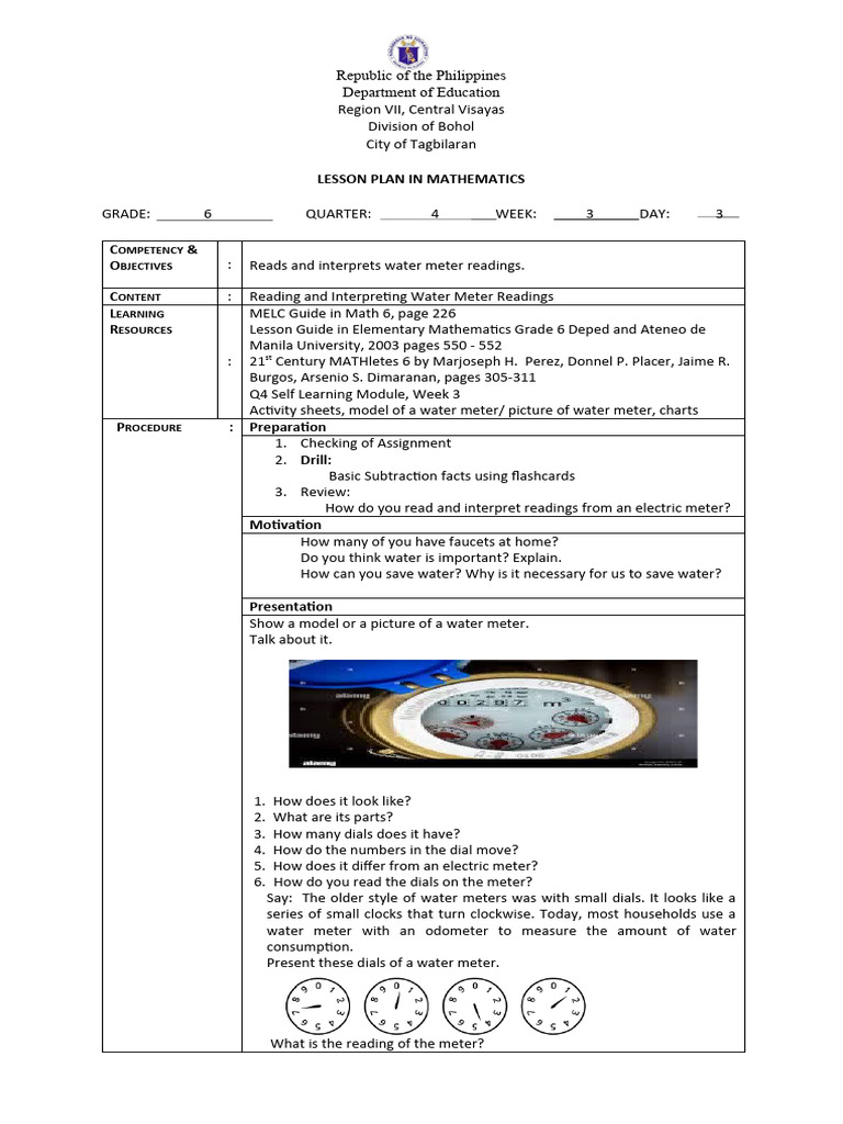 Prototype Lesson Plan in Math 6 Q4 Wk3 Day 3 | PDF