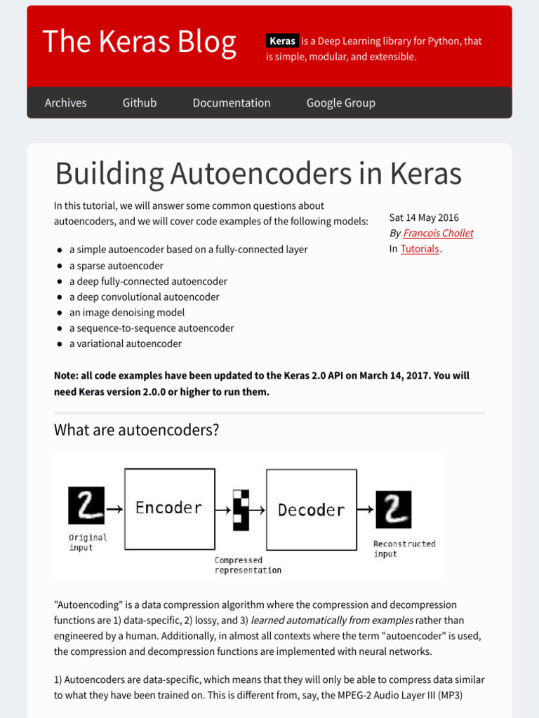 Building Autoencoders in Keras | PDF