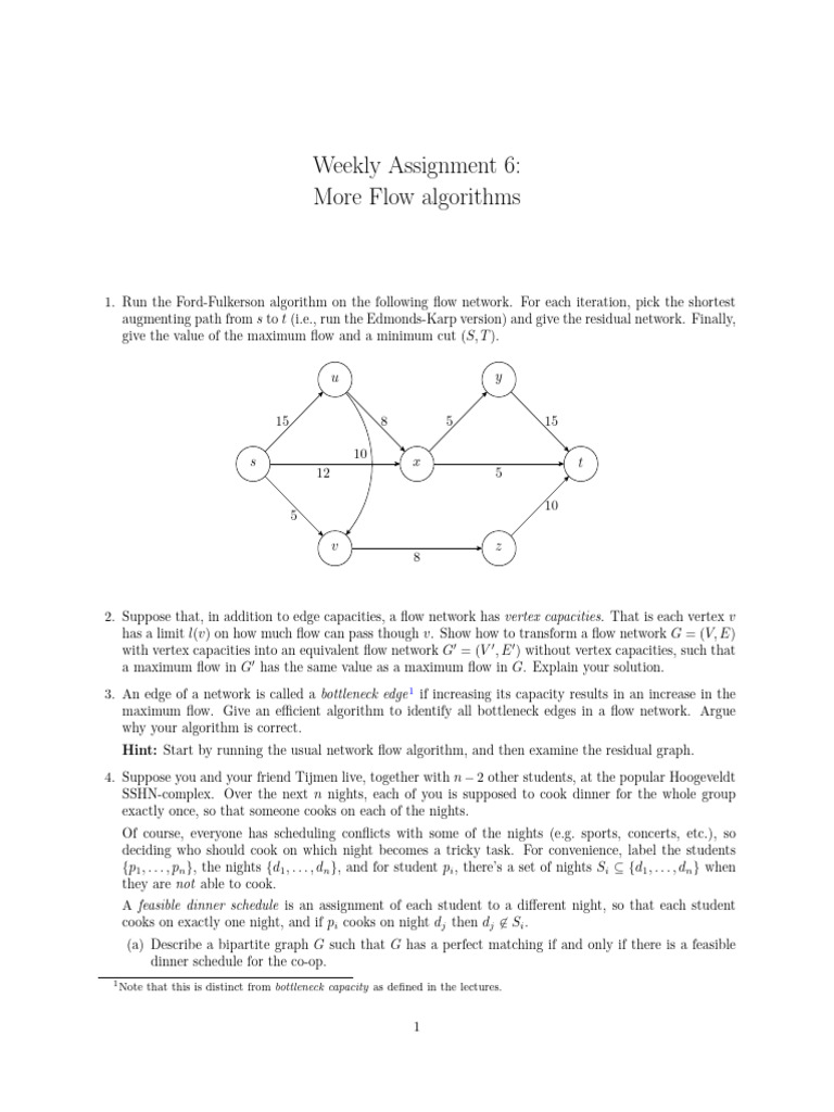 PS06. More Flow Algorithms | PDF