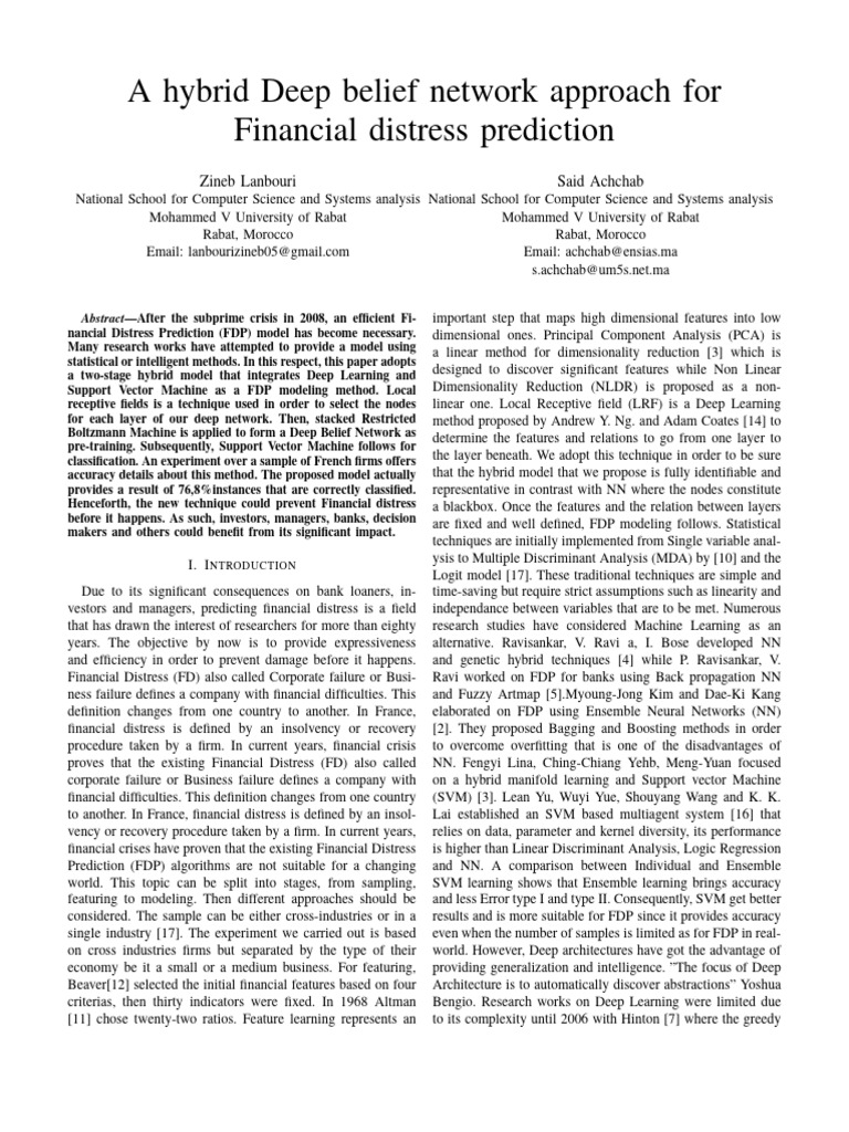 Hybrid Deep Learning for Financial Distress | PDF