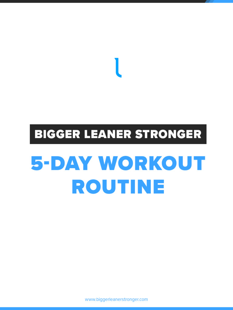 Bigger Leaner Stronger 5Day Routine PDF Athletic Sports Physical