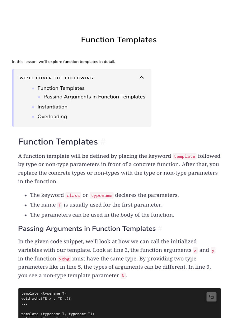 3 Function Templates | PDF