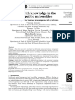 Dealing With Knowledge in The Italian Public Universities: The Role of Performance Management Systems