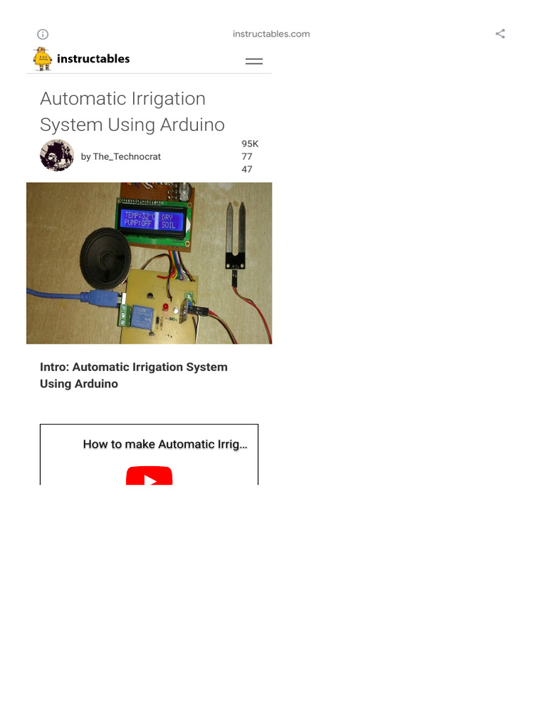 Automatic Irrigation System Using Arduino PDF