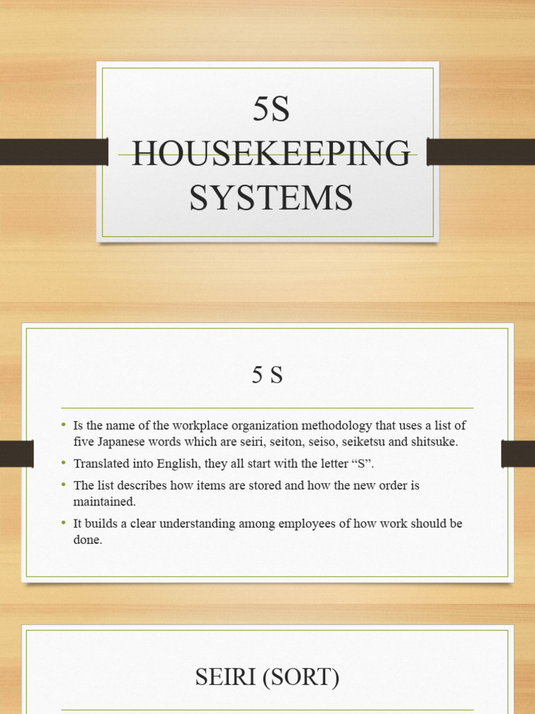 5S Housekeeping Systems PDF