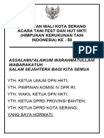 Sambutan Pembukaan Walikota Acara HUT HKTI Ke 50