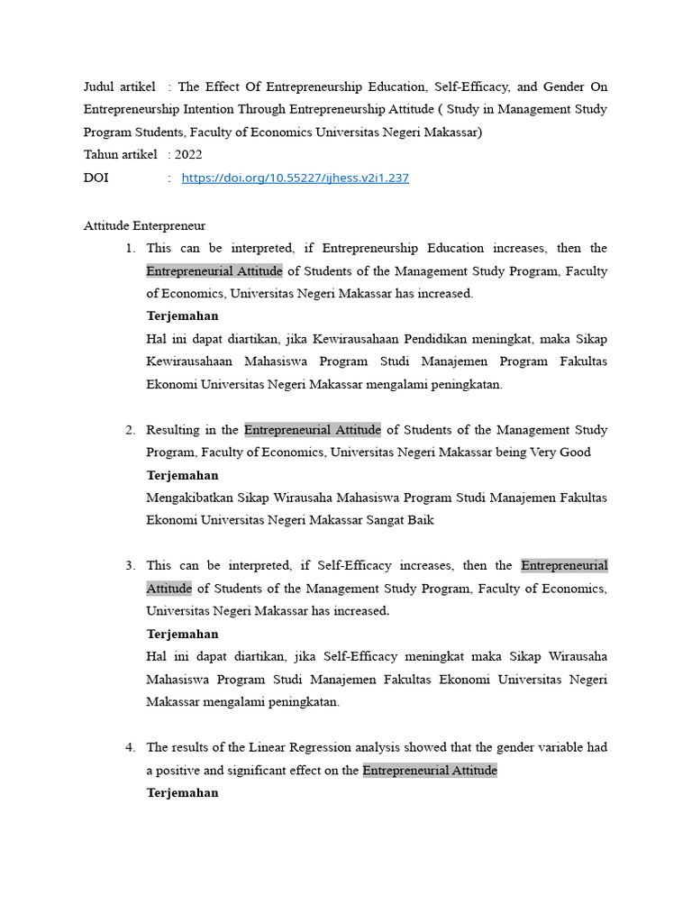 Impact of Education on Entrepreneurial Intentions | PDF | Career ...