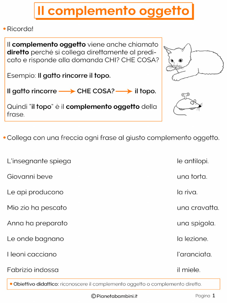 GRAMMATICA Complemento-Oggetto | PDF