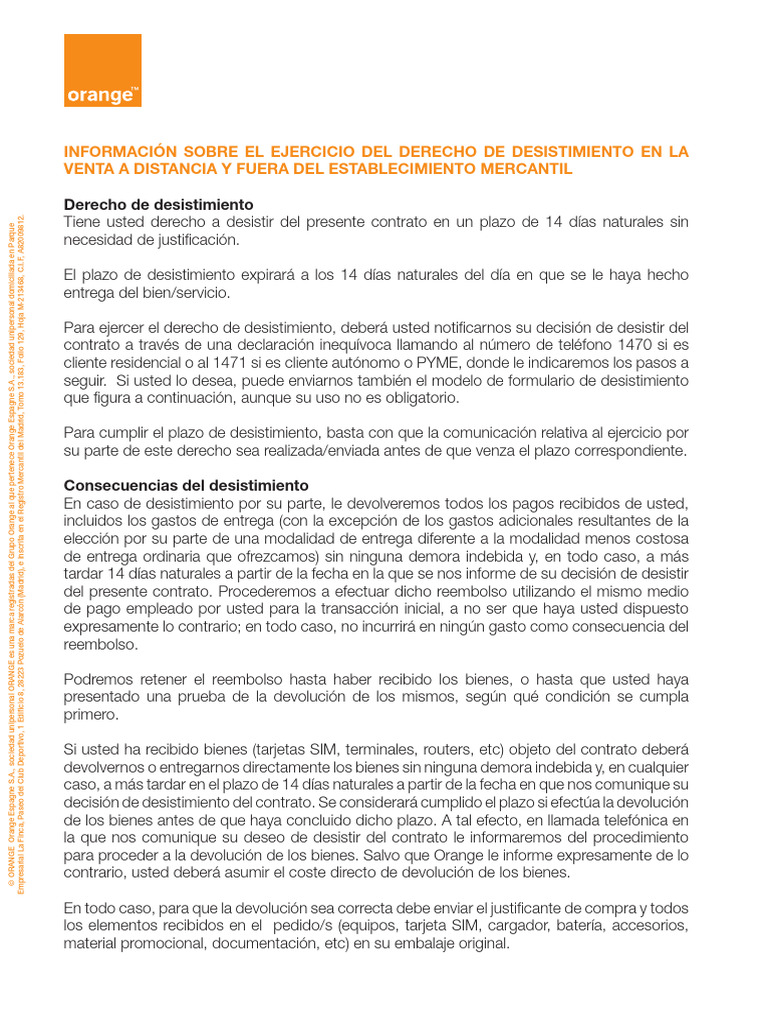 Desistimiento Es 20140915 | PDF