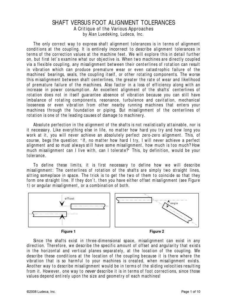 Shaft Versus Foot Alignment Tolerances 2 | PDF