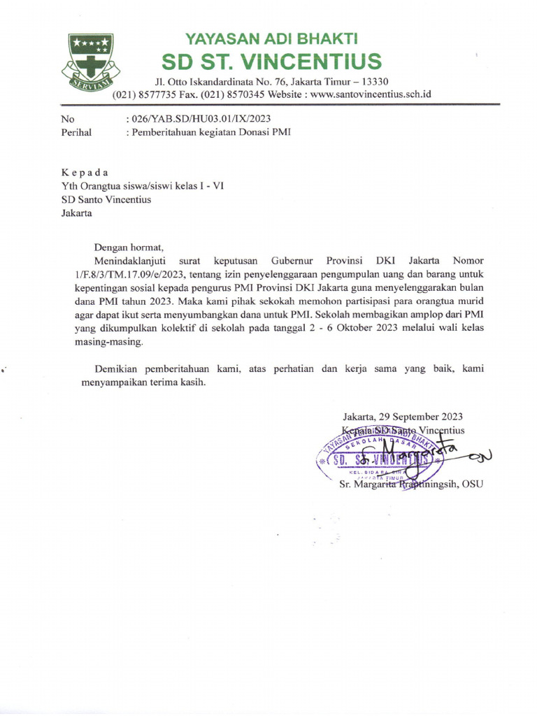 Surat Informasi Donasi Pmi Pdf