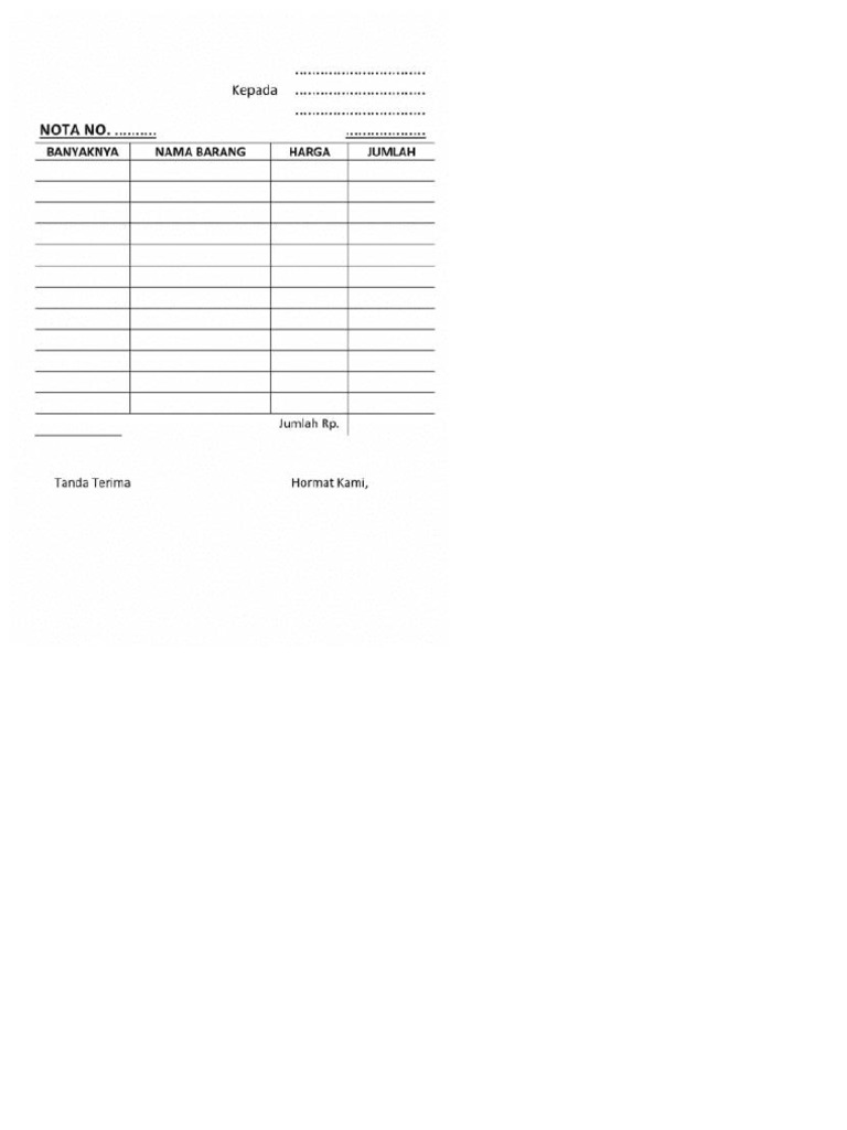 Nota Kosong Dalam Word