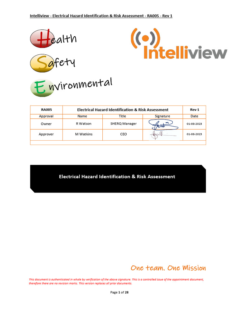 Intelliview Electrical Hazard Identification & Risk Assessment