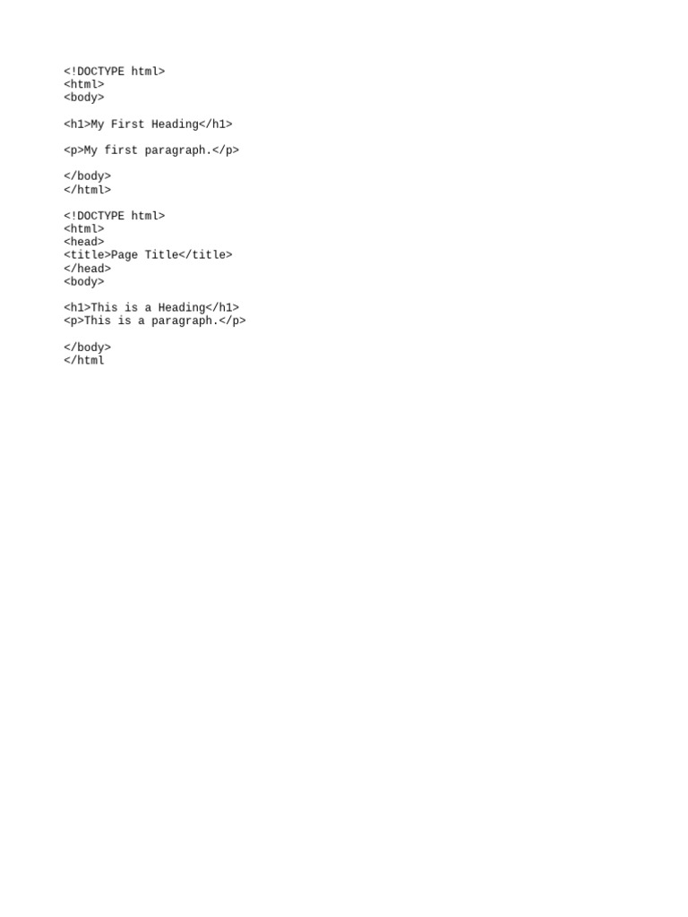 Basic HTML Structure Guide | PDF | Computers