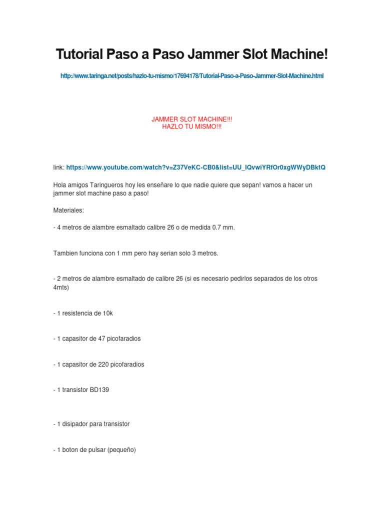 Tutorial Paso A Paso Jammer Slot Machine | PDF