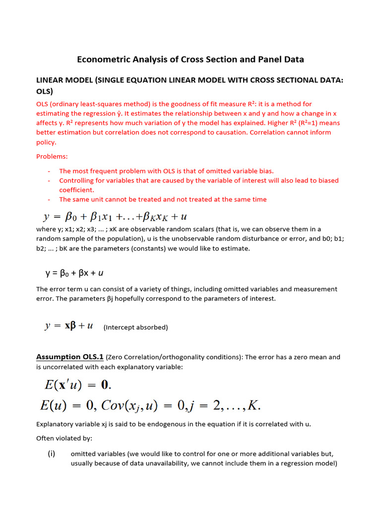 ECONOMETRICS Summary 2122 PDF