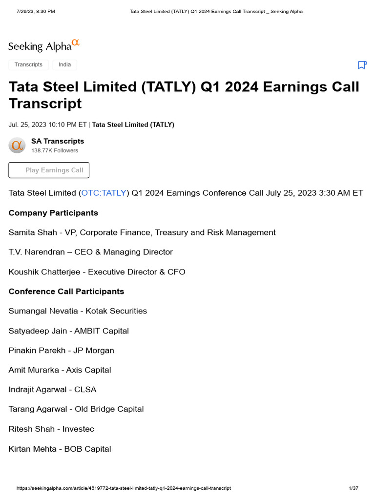 TATA STEEL q1 results 2024, TATA STEEL q1 results