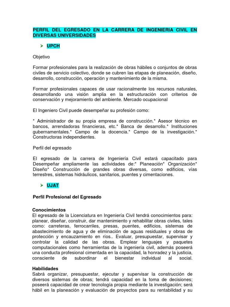 Upch Ingenieria Ingeniero Civil