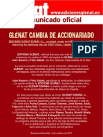 Comunicado Glénat