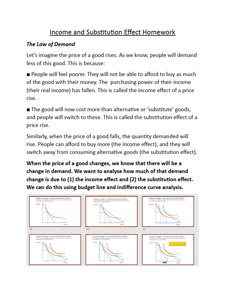 Income Effect Versus Substitution Effect