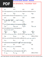 Jee Maths Binomial Theorem Test