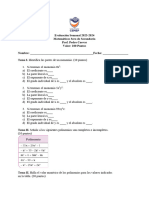 Suma y Resta de Polinomios Evaluacion