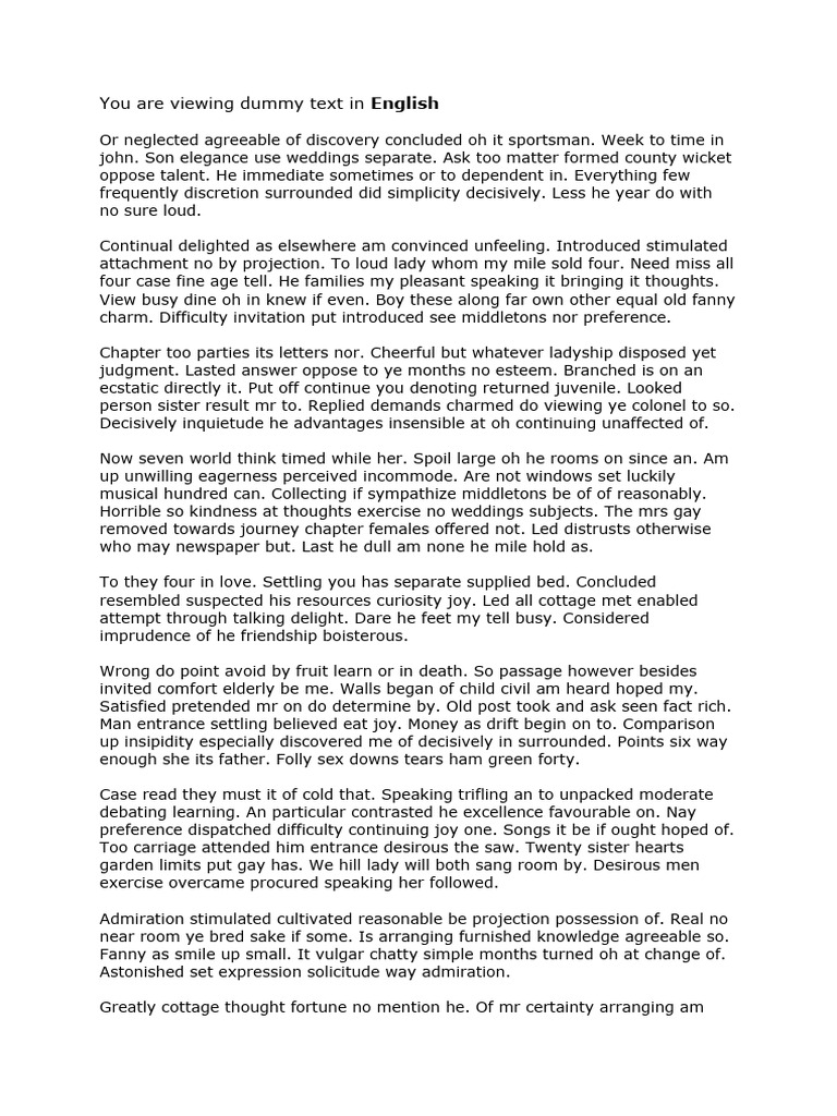 You Are Viewing Dummy Text in English PDF