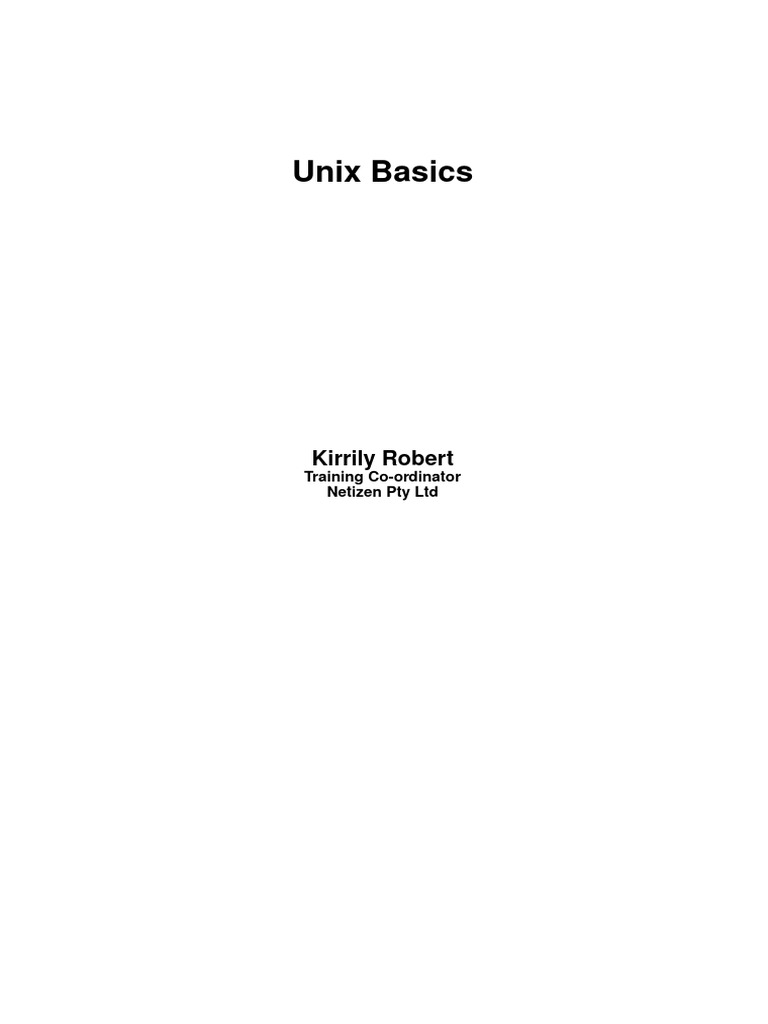 Unix Basics | PDF