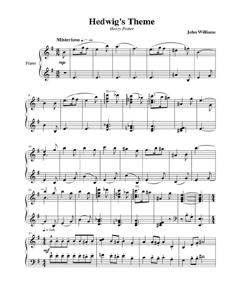Partition Harry Potter Piano Hedwigs Theme | PDF