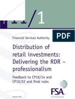 Distribution of Retail Investments: Delivering The RDR - Professionalism