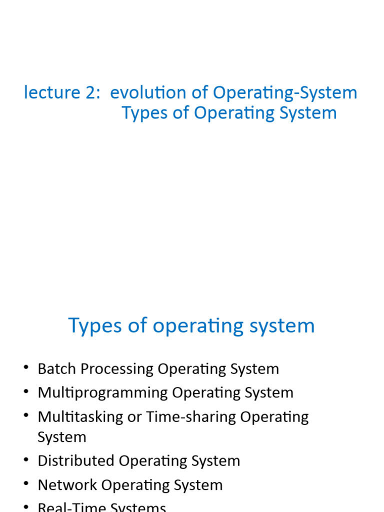 2 Types of Operating System | PDF | Operating System | Process (Computing)