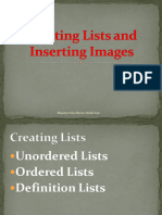 Creating Lists and Inserting Images