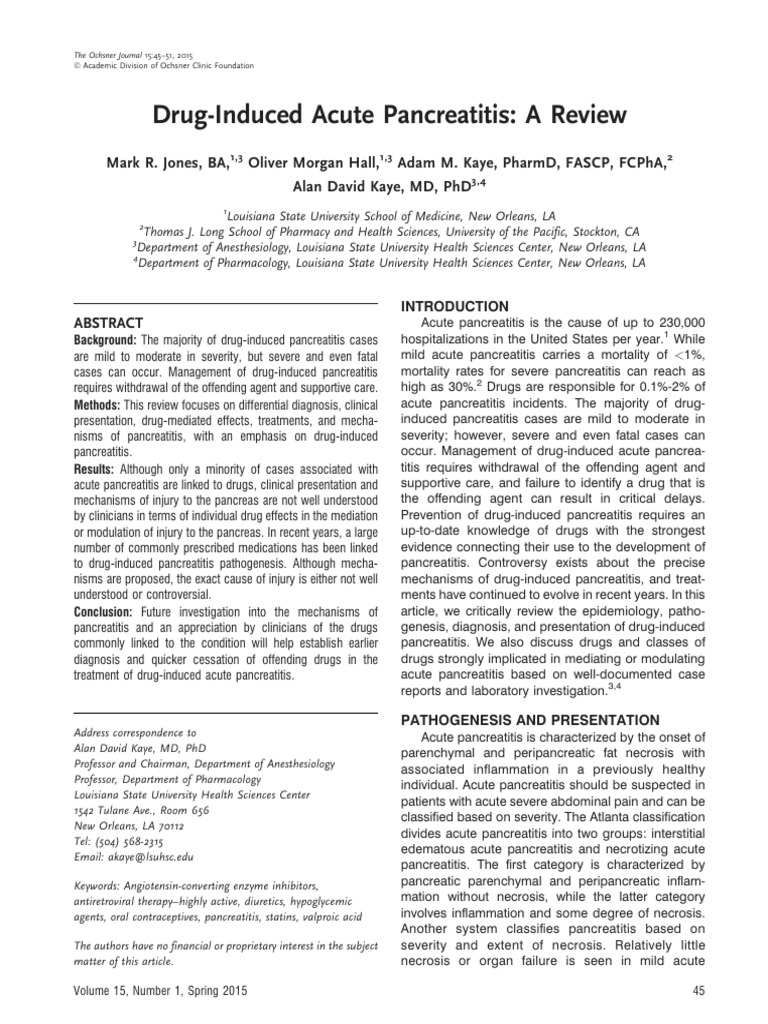 Drug induced pancreatitis pdf pancreas inflammation