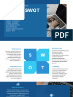 SWOT Analysis Visual Charts Presentation in Blue White Teal Simple Style