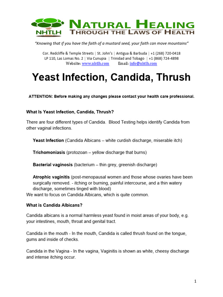 Understanding Candida and Thrush | PDF | Cooking, Food & Wine | Lifestyle