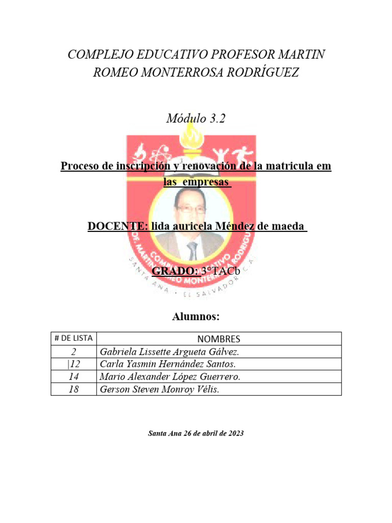 Proceso De Inscripción Pdf