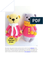 Amigurumi Oso Facil Con Bufanda PDF Patron Gratis