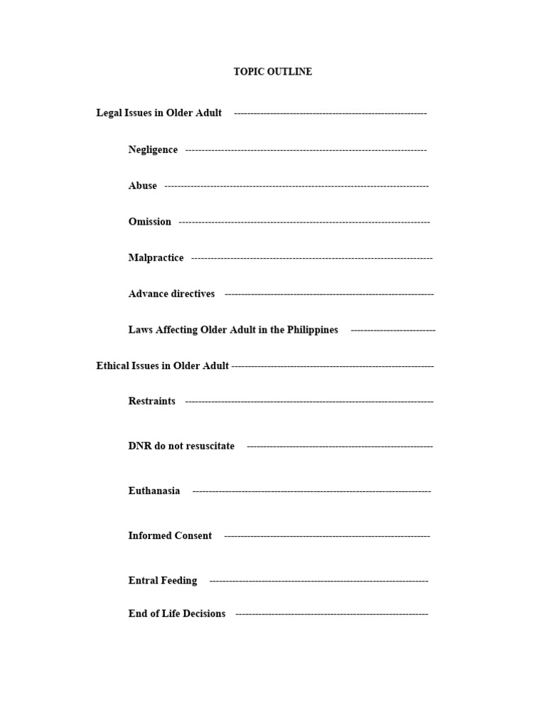 Legal and Ethical Issues for Seniors | PDF | Health Care | Medicine