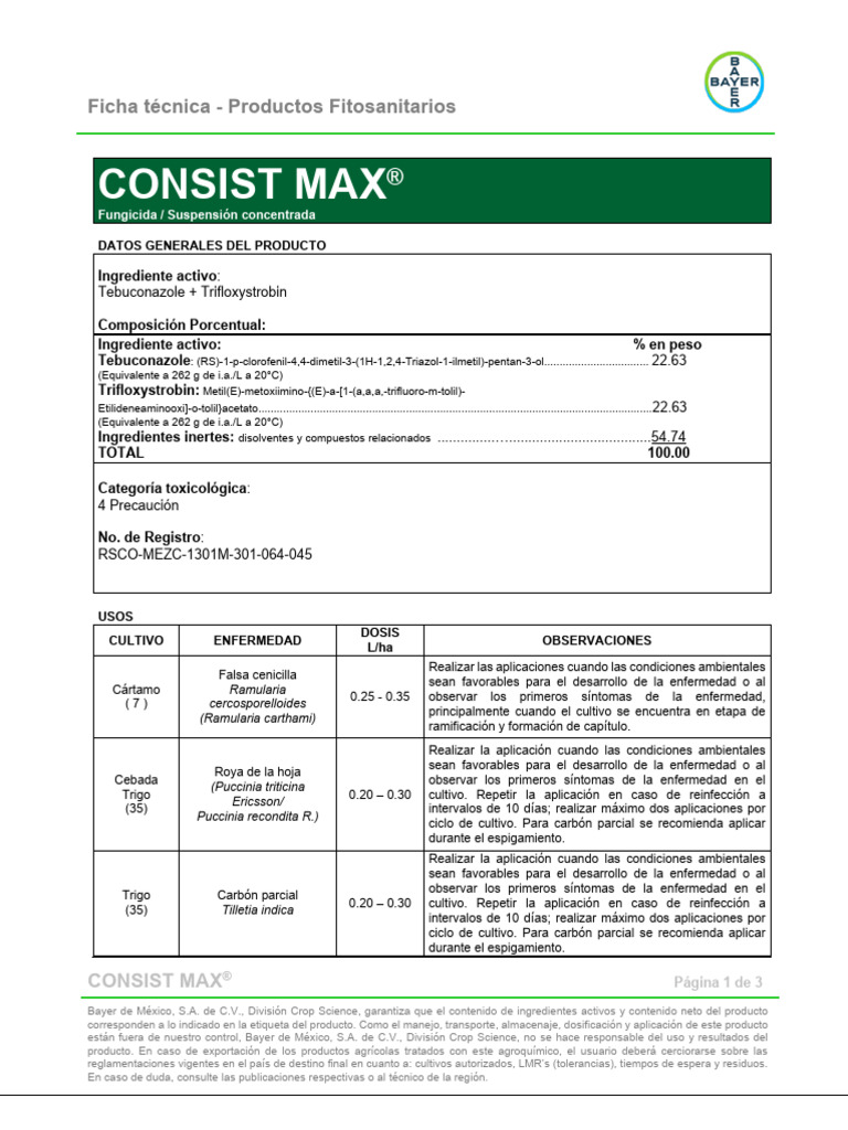 CONSIST MAX Ficha Tecnica | PDF | Cultivos | Plantas