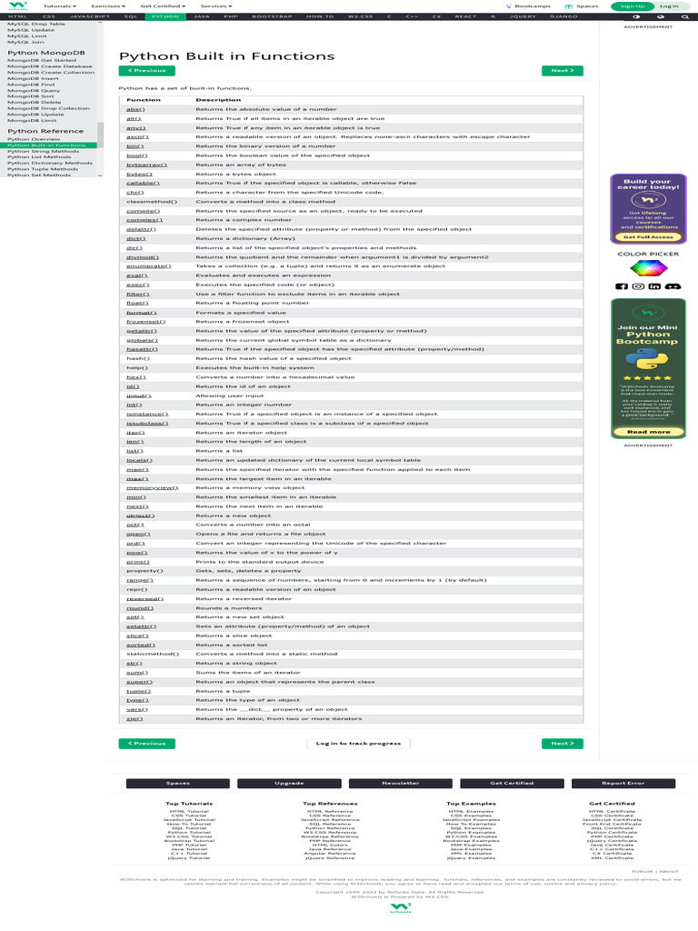 Python Built-In Functions | PDF