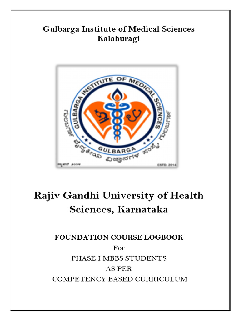 Logbook For Foundation Course PDF