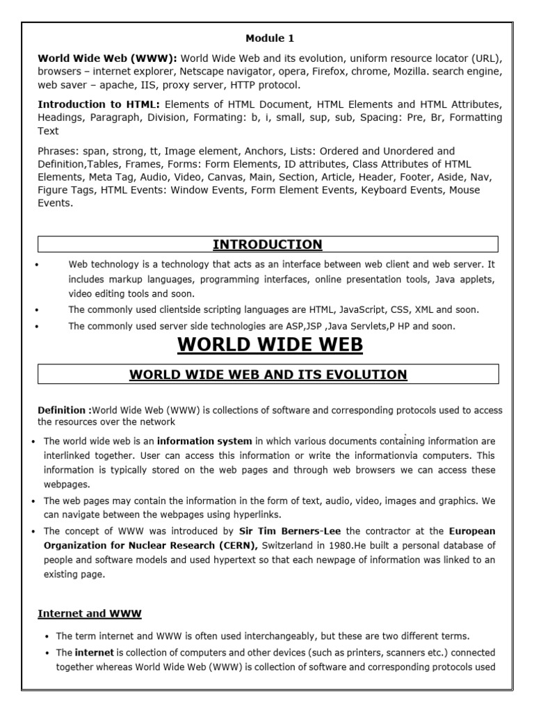 Understanding Web Technologies and Evolution | PDF | World Wide Web ...