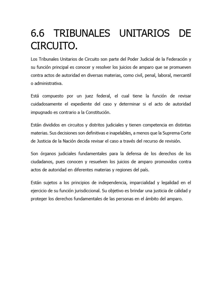 6.6 Tribunales Unitarios de Circuito | PDF
