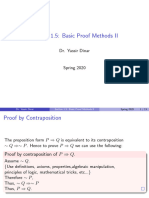 Section 1.5: Basic Proof Methods II: Dr. Yassir Dinar