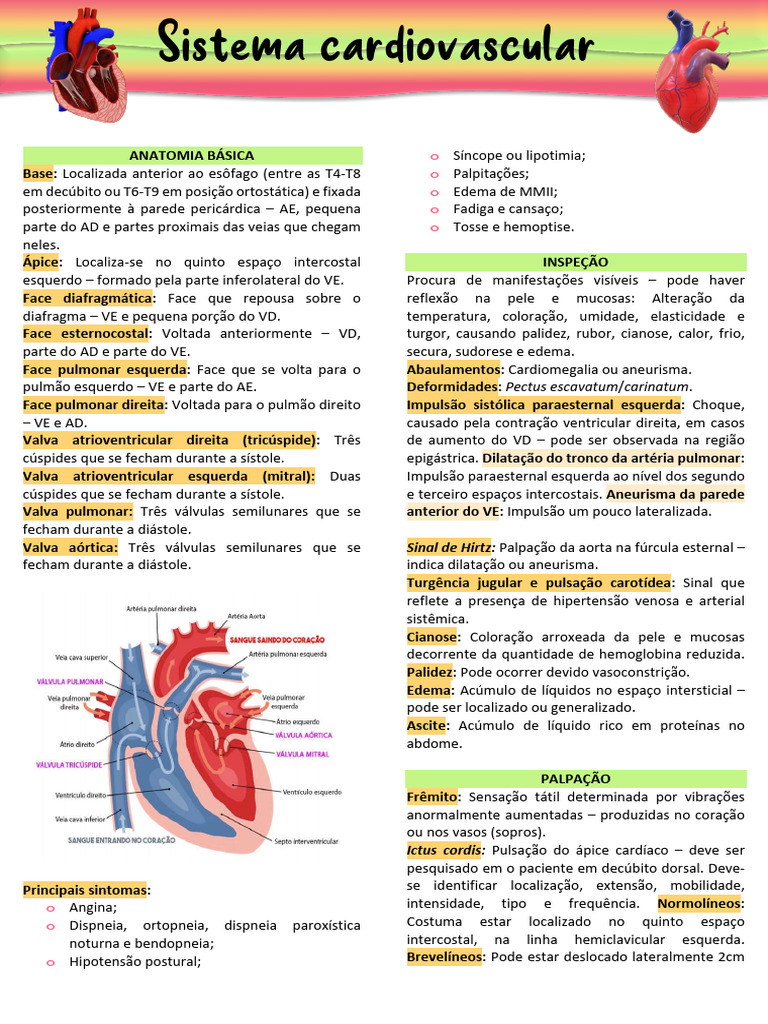 Avaliação do Sistema Cardiovascular | PDF | Coração | Eletrocardiografia