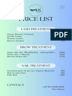 Blue Minimalist Price List Beauty Salon Price List