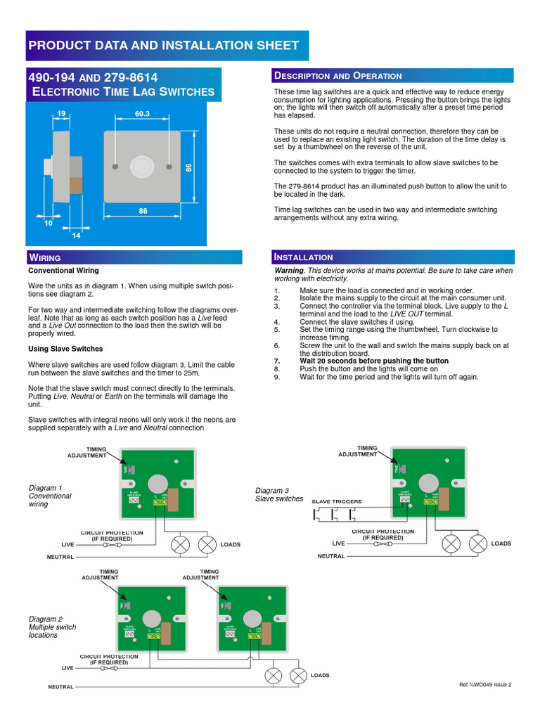 Time Lag Switch | PDF | Switch | Fluorescent Lamp